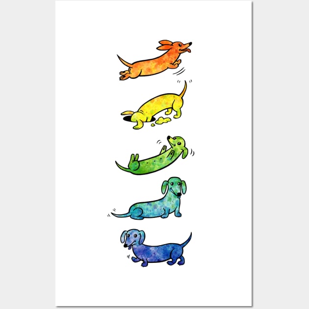 Watercolor Dachshunds Wall Art by LEvans